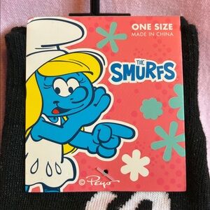 3/$18 The Smurfs Black and Pink Novelty Socks One Size Fits Some (Women’s 7-12)